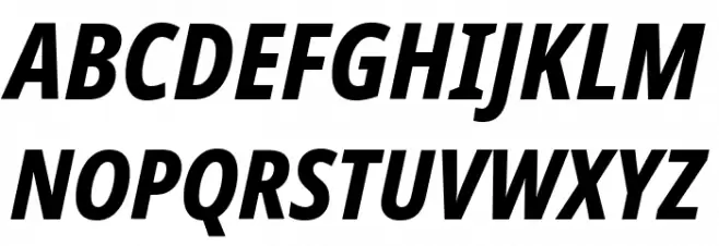 Noto Sans Condensed ExtraBold Italic Font Litere mari