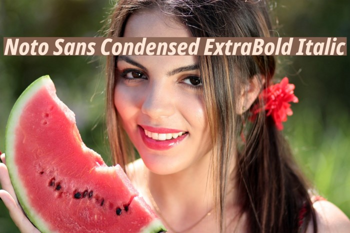 Noto Sans Condensed ExtraBold Italic Font examples