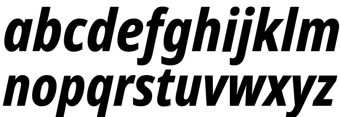 Noto Sans Condensed ExtraBold Italic Font LOWERCASE