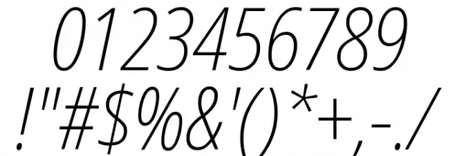 Noto Sans Condensed ExtraLight Italic Font OTHER CHARS