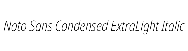 Noto Sans Condensed ExtraLight Italic  font caratteri gratis