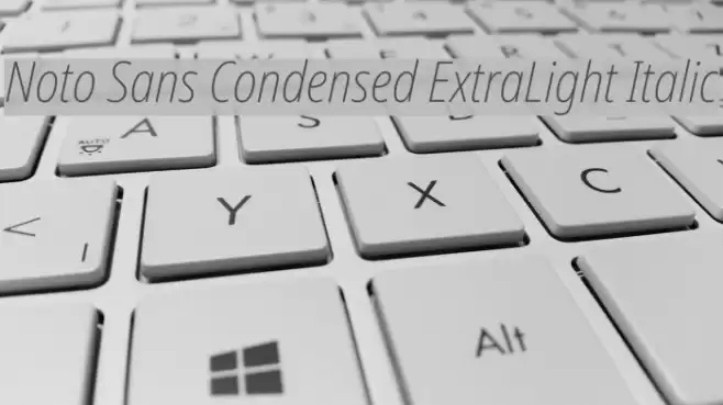 Noto Sans Condensed ExtraLight Italic Font examples