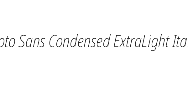 Noto Sans Condensed ExtraLight Italic Logo