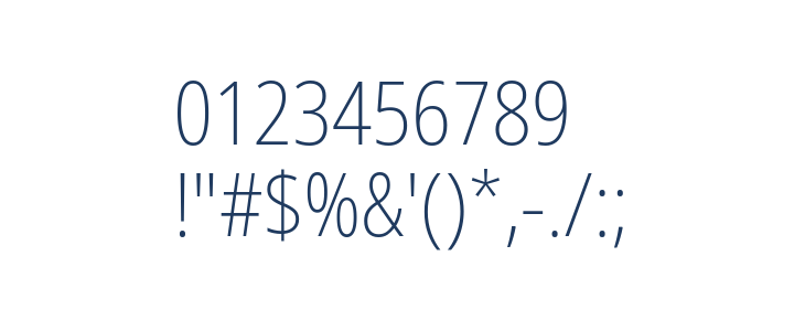 Noto Sans Condensed ExtraLight Other Characters