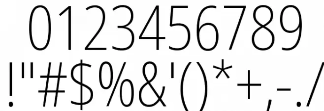 Noto Sans Condensed ExtraLight Font OTHER CHARS