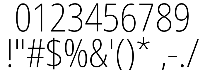 Noto Sans Condensed ExtraLight Font OTHER CHARS
