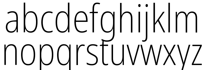 Noto Sans Condensed ExtraLight Font LOWERCASE