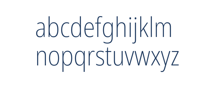 Noto Sans Condensed ExtraLight Lowercase