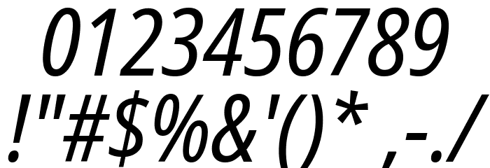 Noto Sans Condensed Italic Font OTHER CHARS