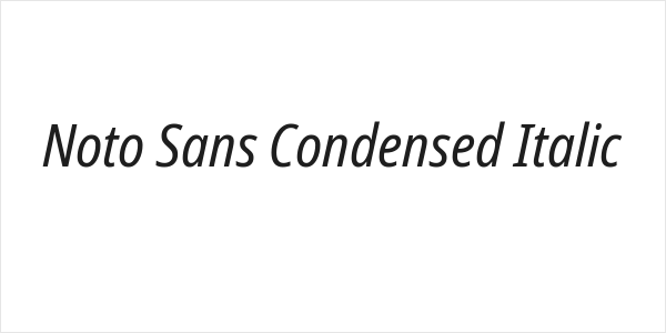 Noto Sans Condensed Italic Logo