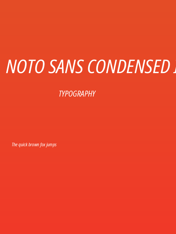 Noto Sans Condensed Italic Poster