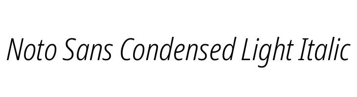 Noto Sans Condensed Light Italic  フリーフォントのダウンロード