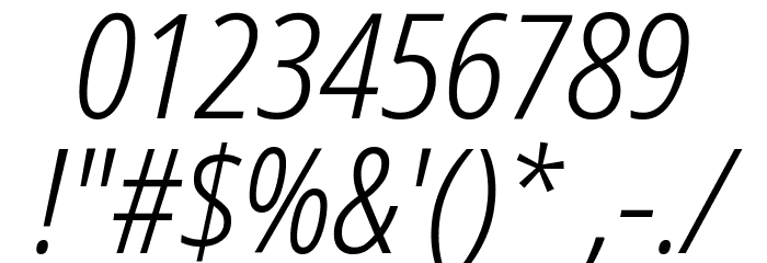 Noto Sans Condensed Light Italic Font OTHER CHARS