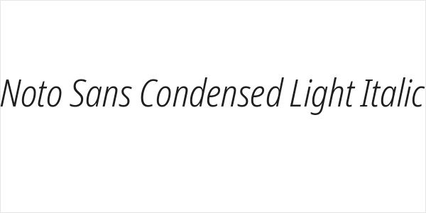 Noto Sans Condensed Light Italic Logo