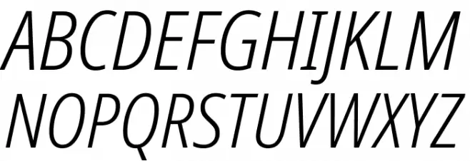 Noto Sans Condensed Light Italic 字体 大写