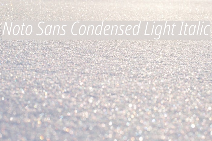 Noto Sans Condensed Light Italic Font examples