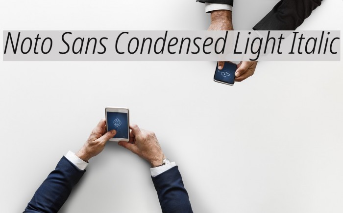 Noto Sans Condensed Light Italic Font examples