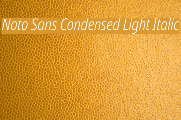 Noto Sans Condensed Light Italic Font examples