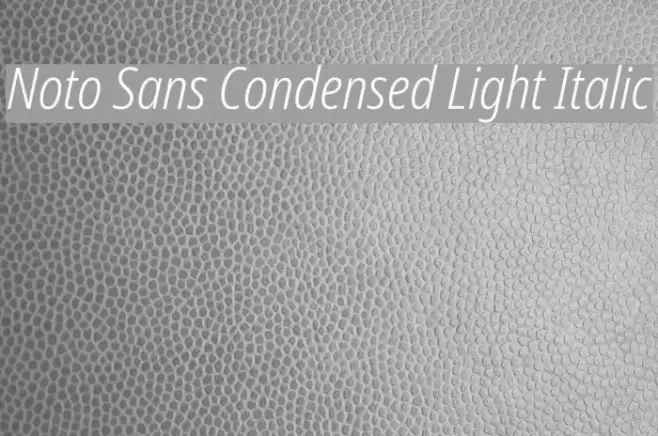 Noto Sans Condensed Light Italic Font examples
