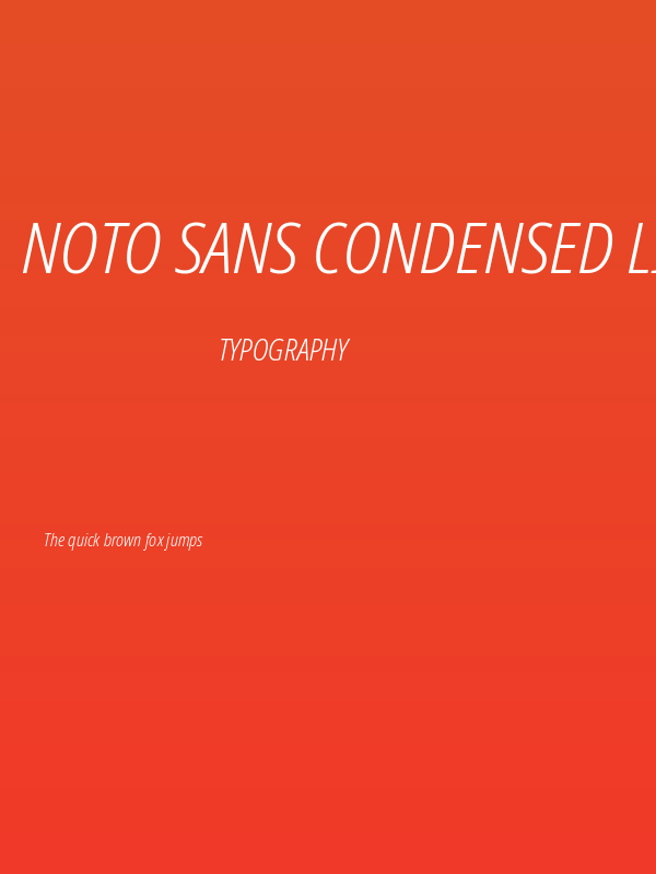 Noto Sans Condensed Light Italic Poster