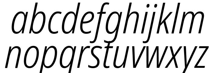 Noto Sans Condensed Light Italic Font LOWERCASE