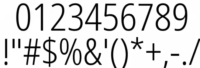 Noto Sans Condensed Light Font OTHER CHARS