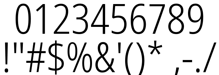 Noto Sans Condensed Light Font OTHER CHARS