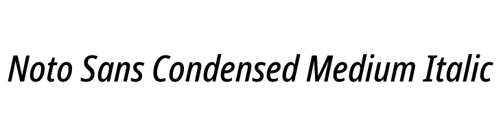 Noto Sans Condensed Medium Italic  font caratteri gratis
