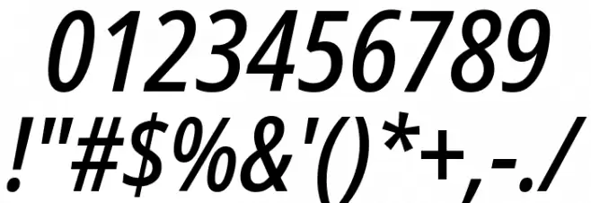 Noto Sans Condensed Medium Italic Font OTHER CHARS