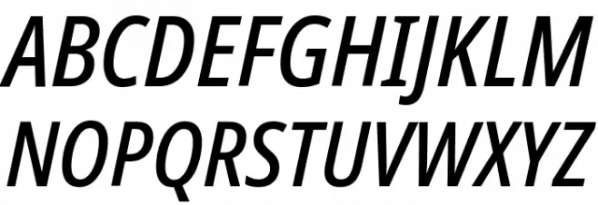 Noto Sans Condensed Medium Italic フォント 大文字