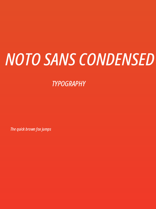 Noto Sans Condensed Medium Italic Poster