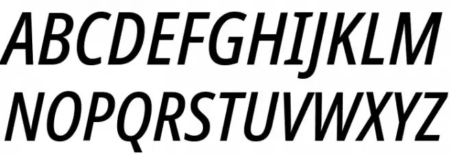 Noto Sans Condensed Medium Italic 字体 大写