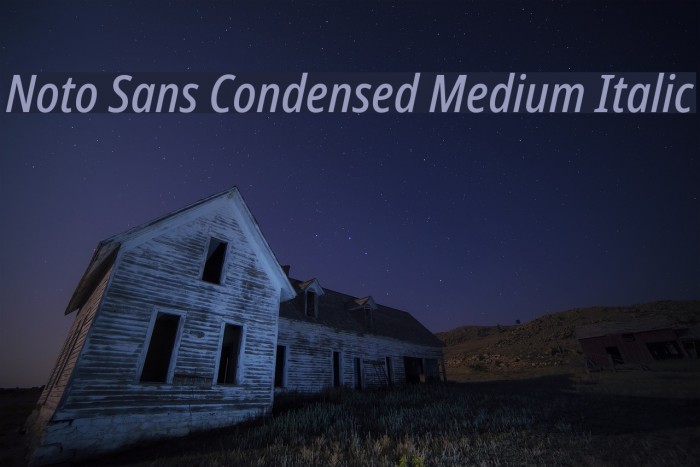 Noto Sans Condensed Medium Italic Example 1