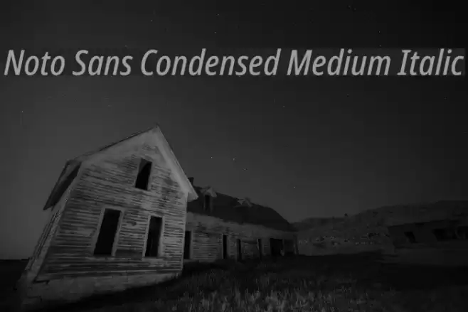 Noto Sans Condensed Medium Italic Font examples