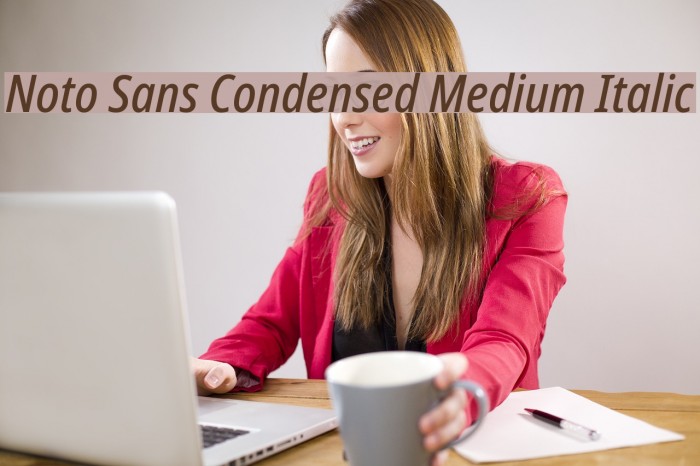 Noto Sans Condensed Medium Italic Example 3