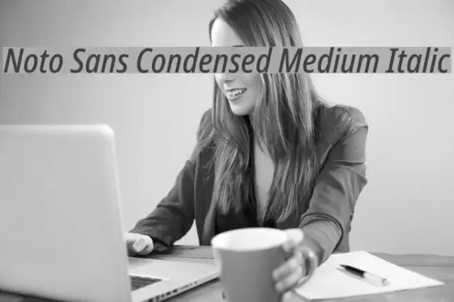 Noto Sans Condensed Medium Italic Font examples