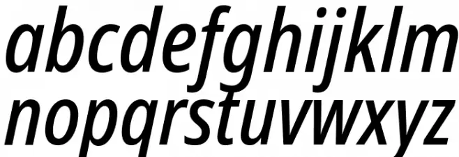 Noto Sans Condensed Medium Italic Caratteri MINUSCOLO