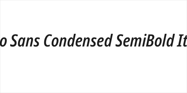 Noto Sans Condensed SemiBold Italic Logo