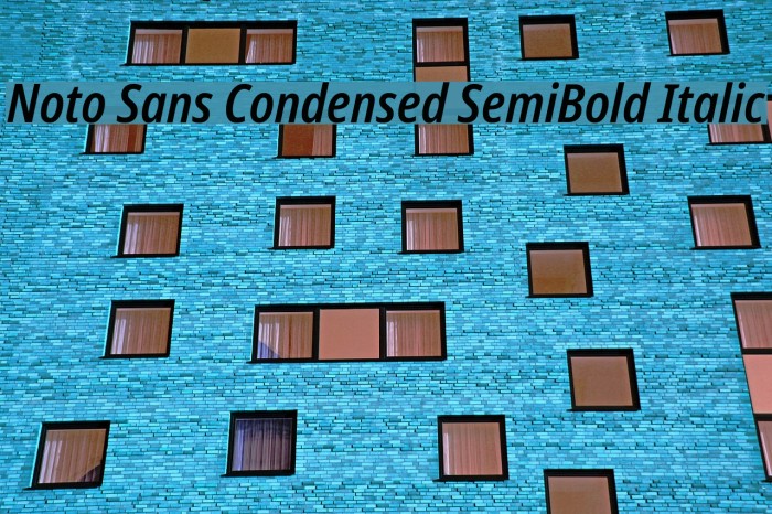 Noto Sans Condensed SemiBold Italic Example 1
