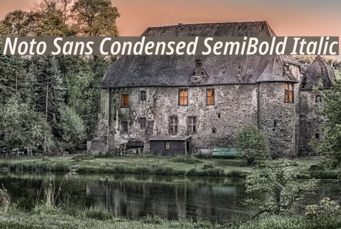 Noto Sans Condensed SemiBold Italic Example 3