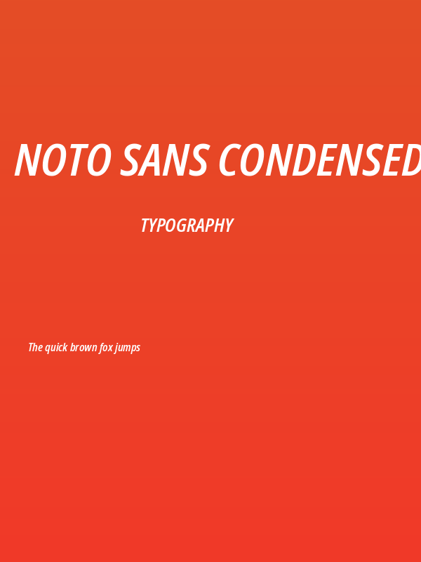 Noto Sans Condensed SemiBold Italic Poster