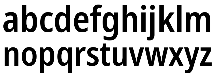 Noto Sans Condensed SemiBold Font LOWERCASE