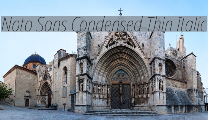 Noto Sans Condensed Thin Italic Font examples