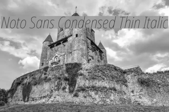 Noto Sans Condensed Thin Italic Font examples