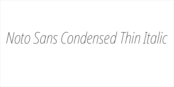 Noto Sans Condensed Thin Italic Logo