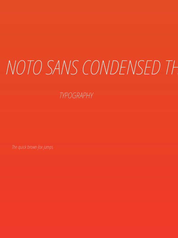 Noto Sans Condensed Thin Italic Poster