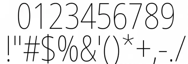 Noto Sans Condensed Thin Font OTHER CHARS