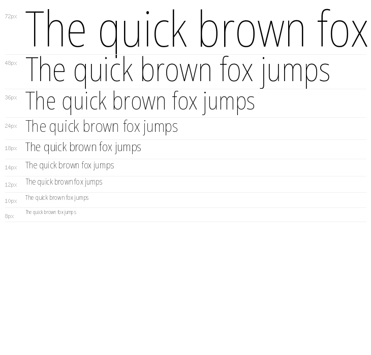 Noto Sans Condensed Thin Waterfall