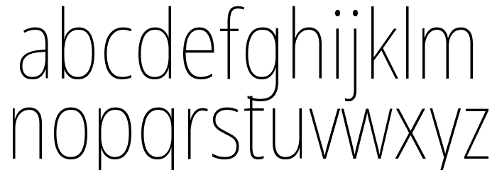 Noto Sans Condensed Thin Font LOWERCASE