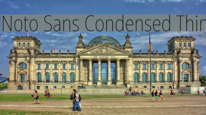 Noto Sans Condensed Thin Example 1
